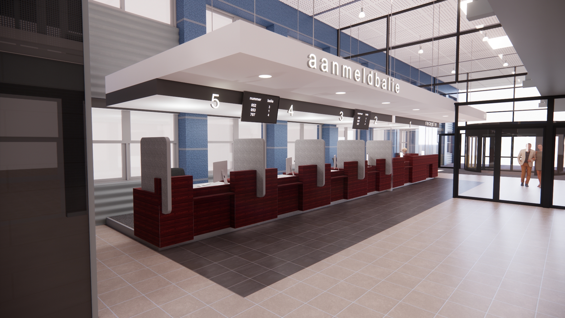 Hoofdbalie Met Qmatic Schermen